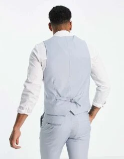 New Look Waistcoat In Pale Blue For Men 7 New Look Waistcoat In Pale Blue For Men -Look Espn Store 14759431 3