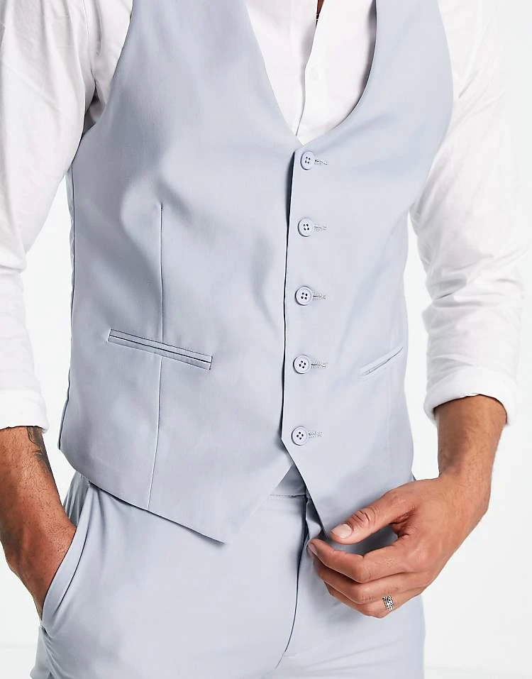 New Look Waistcoat In Pale Blue For Men 4 New Look Waistcoat In Pale Blue For Men - Image 4