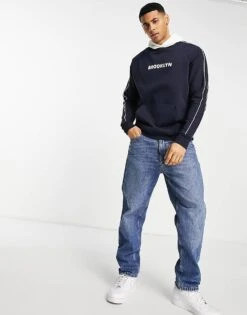 New Look Hoodie With Brooklyn Print In Navy For Men -Look Espn Store 201638204 4