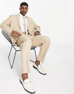 New Look Relaxed Fit Suit Jacket In Tan For Men -Look Espn Store 202481236 4