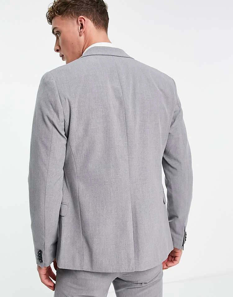 New Look Super Skinny Suit Jacket In Grey For Men 4 New Look Super Skinny Suit Jacket In Grey For Men - Image 4