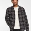 New Look Check Overshirt In Black For Men