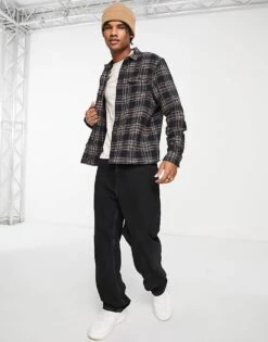 New Look Check Overshirt In Black For Men 8 New Look Check Overshirt In Black For Men -Look Espn Store 203669197 4