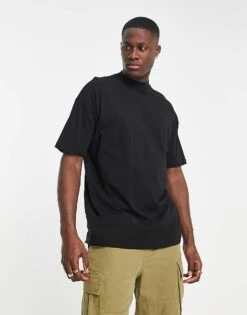 New Look Oversized Turtle Neck T-shirt In Black For Men -Look Espn Store 203913604 1 black 1