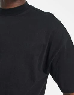 New Look Oversized Turtle Neck T-shirt In Black For Men -Look Espn Store 203913604 3