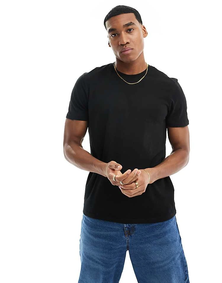 New Look Crew Neck T-shirt In Black For Men 1 New Look Crew Neck T-shirt In Black For Men