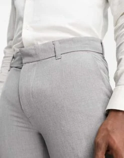 New Look Skinny Suit Trousers In Grey For Men Grey Niu -Look Espn Store 204164667 5