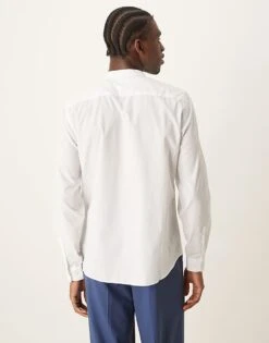 New Look Long Sleeve Grandad Shirt In White For Men -Look Espn Store 204177141 3