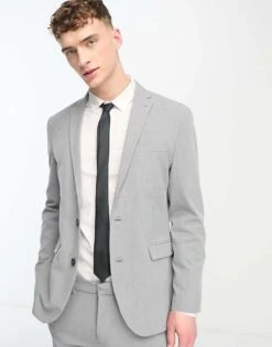 New Look Slim Suit Jacket In Grey For Men Grey Niu -Look Espn Store 204411137 1 greyniu 1