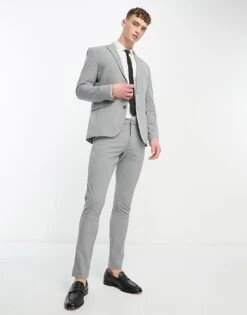New Look Slim Suit Jacket In Grey For Men Grey Niu -Look Espn Store 204411137 5