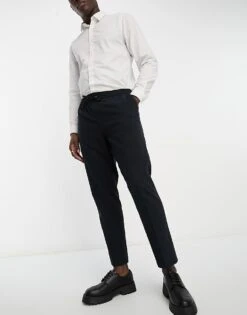 New Look Pull On Smart Trousers In Navy For Men -Look Espn Store 204826439 5