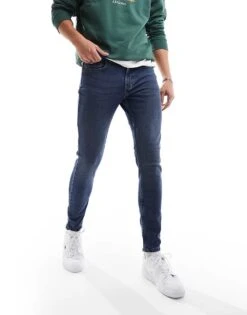 New Look Skinny Jeans In Dark Blue For Men -Look Espn Store 205456089 4