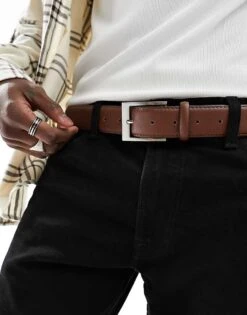 New Look Formal Belt In Tan For Men