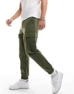 New Look Cargo Trouser In Dark Khaki For Men
