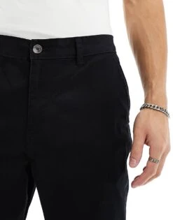 New Look Slim Fit Chinos In Black For Men -Look Espn Store 205647868 3