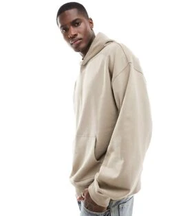 New Look Oversized Hoodie In Stone For Men -Look Espn Store 205800346 1 stone 1