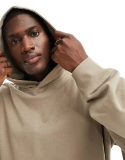 New Look Oversized Hoodie In Stone For Men -Look Espn Store 205800346 3