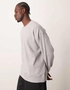 New Look Oversized Sweatshirt In Grey For Men