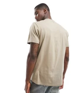 New Look Crew Neck Regular Fit T-shirt In Stone For Men -Look Espn Store 205800454 4