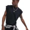 New Look Oversized Tank Top In Black For Men
