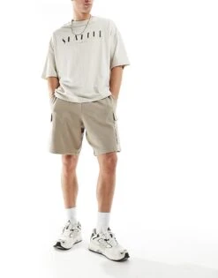 New Look Cargo Jersey Short In Stone For Men