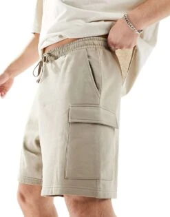 New Look Cargo Jersey Short In Stone For Men -Look Espn Store 205817509 3