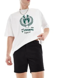 New Look Slim Chino Shorts In Black For Men