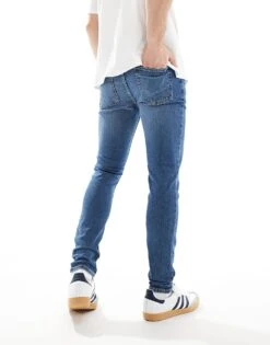 New Look Super Skinny Jeans In Mid Blue For Men -Look Espn Store 205850412 3