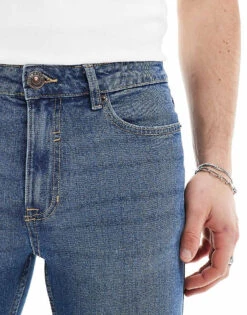 New Look Super Skinny Jeans In Mid Blue For Men -Look Espn Store 205850412 5