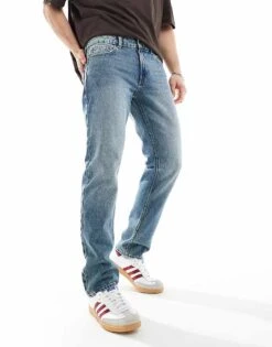 New Look Slim Jeans In Vintage Washed Blue For Men Mid Blue -Look Espn Store 205850527 4