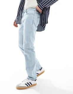 New Look Straight Leg Jeans In Light Blue For Men -Look Espn Store 205850592 4