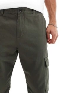 New Look Cargo Trousers In Khaki For Men -Look Espn Store 205850691 4