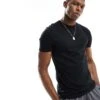 New Look Muscle Fit T-shirt In Black For Men