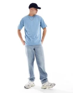 New Look Oversized T-shirt In Mid Blue For Men -Look Espn Store 205904425 3