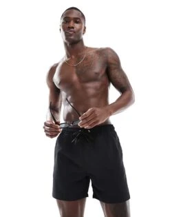 New Look Mid Length Basic Swim In Black For Men -Look Espn Store 205904439 1 black 1