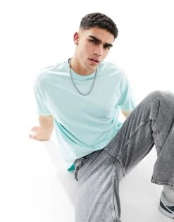 New Look Oversized T-shirt In Turquoise For Men -Look Espn Store 205904482 1 turquoise 1