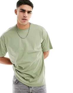 New Look Oversized T-shirt In Light Khaki For Men Light Green