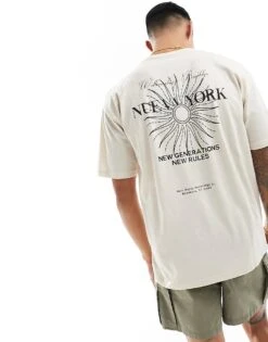 New Look Nueva York T-shirt In Stone For Men 8 New Look Nueva York T-shirt In Stone For Men -Look Espn Store 205904634 4