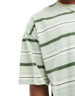New Look Green Stripe Oversized Tshirt In Green For Men Mid Green 7 New Look Green Stripe Oversized Tshirt In Green For Men Mid Green -Look Espn Store 205929703 3