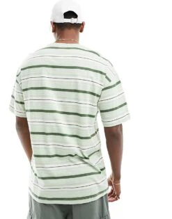 New Look Green Stripe Oversized Tshirt In Green For Men Mid Green 8 New Look Green Stripe Oversized Tshirt In Green For Men Mid Green -Look Espn Store 205929703 4