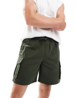 New Look Tech Shorts In Khaki For Men
