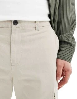 New Look Cargo Trousers In Stone For Men -Look Espn Store 205974552 5