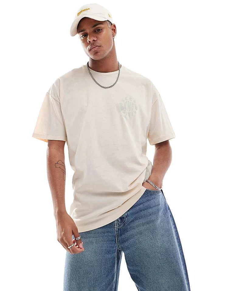 New Look Seek Positive Oversized T-shirt In Cream For Men 5 New Look Seek Positive Oversized T-shirt In Cream For Men - Image 5