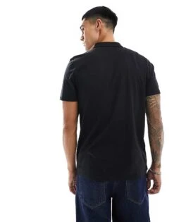 New Look Regular Fit Plain Polo In Black For Men -Look Espn Store 205979558 3