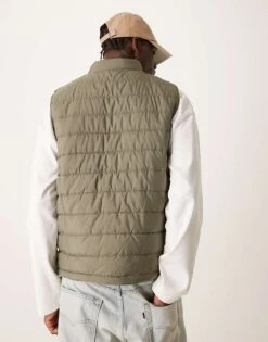 New Look Lightweight Gilet In Dark Khaki For Men -Look Espn Store 206051735 3