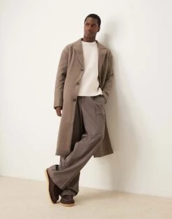 New Look Relaxed Overcoat In Brown For Men