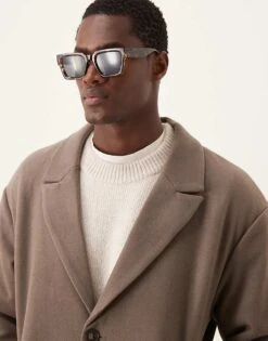 New Look Relaxed Overcoat In Brown For Men -Look Espn Store 206096720 3