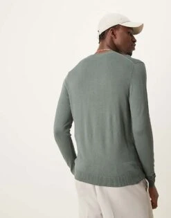New Look Crew Neck Light Weight Jumper In Khaki For Men -Look Espn Store 206096769 4