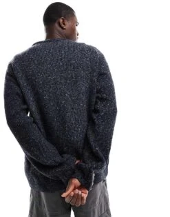 New Look Stitch Crew Neck Jumper In Navy For Men -Look Espn Store 206096801 3