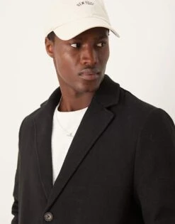 New Look Overcoat In Black For Men -Look Espn Store 206096848 3